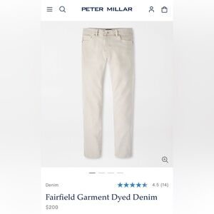 Peter Millar Men's Straight Jeans in khaki color.